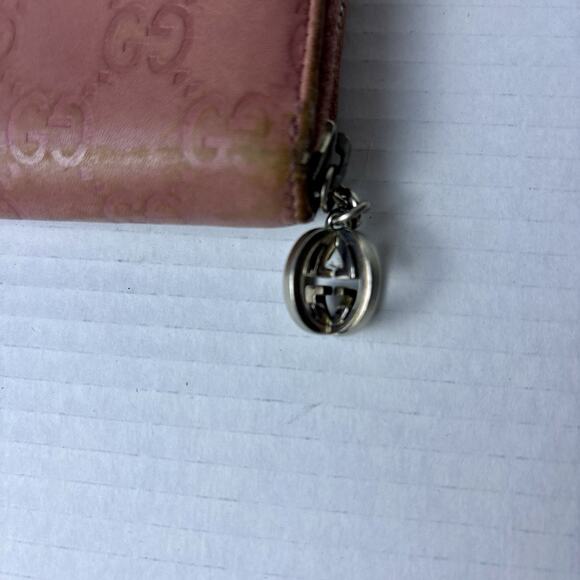 GUCCI Guccissima Leather Zip Around Wallet Pink - Picture 10 of 14